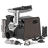 Electric Meat Grinder with 3 Size Sausage Stuffer Tubes & a Kubbe Kit, Salad Maker with 3 Slicer Attachments, Nutronic 2200W Meat Grinder for Home Use, 5.5LBS/Min Meat Mincer