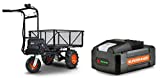 SuperHandy Utility Service Cart Power Wagon Wheelbarrow Electric 48V DC Li-Ion Powered 500Lbs Load and 1000Lbs+ Hauling Capacity Farm and Garden All Purpose Modular Cargo Bed with Extra Battery