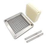 TUNTROL Replacement Chopper Blade, 440C Stainless Steel Blade for Commercial Vegetable Dicer Fruit Cutter, Interchangeable Blade&Pusher Block Set (1/4')