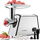 Meat Grinder Electric, Sausage Stuffer Maker, Max 2600W Food Grinder, Meat Mincer Machine with Attachments Sausage Tube Kubbe Kit Blades 3 Plates for Home Kitchen Commercial Use