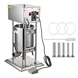 VBENLEM Electric Sausage Stuffer 30L Capacity, Vertical Meat Stuffer Maker Variable Speed, Stainless Steel Sausage Filler Machine with 5 Filling Funnels for Home Restaurant Use