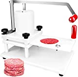 VBENLEM Commercial Burger Press 130mm/5inch PE Material Manual with Tabletop Fixed Design Hamburger Meat Fish Beef Patty Forming Processor Perfect for Restaurant Supermarket, White