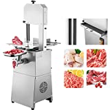 VEVOR Commercial Bone Cutting Machine, 551 lbs/h Meat Grinding Capacity, 550W Electric Meat Bandsaw with Stainless Steel Blade & 0-8.3 inch Cutting Thickness, 24x18 inch Workbench for Fish Pork Beef