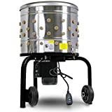 Kitchener Chicken Plucker De-Feather Remover Poultry and Fowl Food Processor Electric Stainless Steel Heavy Duty 1HP 120VAC 280RPM GFCI Connector 92 Soft Fingers 20' Drum Diameter