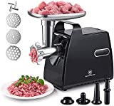 Meat Grinder Electric, Sausage Maker Stuffer & Kubbe Kits, 3-in-1 Meat Mincer Machine with 3 Grinding Plates & 3 Kinds of Attachments. 500W Power, Easy to Clean and Install, Suitable for Home Kitchen.