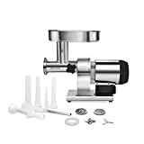 Weston 09-0801-W Butcher Series Electric Meat Grinder & Sausage Stuffer, Commercial Grade, 0.5 HP and 375 Watts, 6 lbs per minute, Stainless Steel