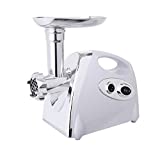 Electric Meat Grinder, 4 x Knife Meshes Sausage 2800W High Power for Home and Commercial Use Maker with Handle(White)