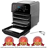 NUWAVE BRIO 14-Quart Large Capacity Air Fryer Oven with Digital Touch Screen Controls and Integrated Digital Temperature Probe; 3 Heavy-Duty NEVER-RUST Stainless Steel Mesh Racks (Renewed)