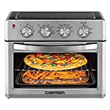 Chefman Air Fryer Toaster Oven, 6 Slice, 26 QT Convection AirFryer w/ Auto Shut-Off, 60 Min Timer; Roast, Bake, Fry Oil-Free, Nonstick Interior, Accessories & Cookbook Included, Stainless Steel/Black