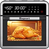 14-in-1 Air Fryer Oven, Sagnart 16 Quart Stainless Steel Air Fryers Toaster Oven with 11 Presets, 1600W LCD Touch Screen Air Fryer, Large Capacity Countertop Convection Toaster Oven with Rotisserie Dehydrator, ETL Certified