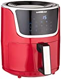GoWISE USA GW22967 5 Quart Electric Air Fryer with Digital Touchscreen + Recipe Book, 5-Qt, Red/Silver