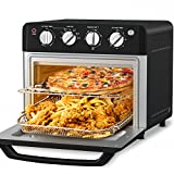 Air Fryer Toaster Oven, Beelicious, 19 Quart/18L Countertop Convection Oven, 7-in-1 Toaster Oven Air Fryer Combo, with 4 Accessories & Recipe, ETL Certified (Black, Matte)