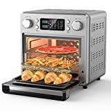 Air Fryer Toaster Oven Combo Countertop Convection Ovens - 24-in-1 Air fry, Bake, Broil, Toast, Roast, Dehydrate, Defrost and More Functions, 15L Capacity, 10 Accessories, LCD Display, Stainless Steel
