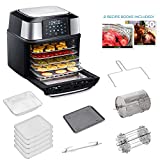 GoWISE USA 17-Quart Air Fryer & Food Dehydrator - 5 Drying Trays plus 6 Additional Accessories - Perfect for Drying Beef Jerky, Herbs, Fruit, Vegetables, Dog Treats
