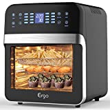 ERGO LIFE Air Fryer Oven 12.7 qt, 16-in-1 Digital Convection Oven with LCD TouchScreen &BPA-Free Accessories, Electric Hot Oven for Rotisserie Dehydrator Roast Bake Oilless & Low Fat Cooking