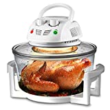 NutriChef Air Fryer, Infrared Convection, Halogen Oven Countertop, Cooking, Stainless Steel, 13 Quart 1200W, Prepare Quick Healthy Meals, for French Fries & Chips, White (PKAIRFR48)