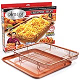 Gotham Steel Crisper Tray for Oven, 2 Piece Nonstick Copper Crisper Tray & Basket, Air Fry in your Oven, Great for Baking & Crispy Foods, Dishwasher Safe, As Seen on TV – XXL Family Size 16.5” x 12.5”