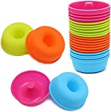 To encounter 24Pack Silicone Donut Pans for Baking, Nonstick Round Doughnut, Reusable Baking Cups,Muffin Cupcake Molds, 2.5 Ounces Bagel Pan