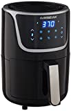 GoWISE USA Electric Mini Air Fryer with Digital Touchscreen + Recipe Book, 1.7-Qt up to 2 Qt Max, Black/Silver
