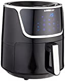 GoWISE USA GW22956 7-Quart Electric Air Fryer with Dehydrator & 3 Stackable Racks, Led Digital Touchscreen with 8 Functions + Recipes, 7.0-Qt, Black/Silver