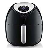 Ultrean 6 Quart Air Fryer, Large Family Size Electric Hot Air Fryers XL Oven Oilless Cooker with 7 Presets, LCD Digital Touch Screen and Nonstick Detachable Basket,UL Certified,1700W (Black) (Renewed)