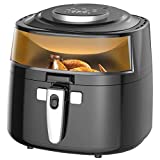 8 QT Large Air Fryer XL Digital Air Fryer Large Family Size with Viewing Window Touch Screen Cooking Max Big 8QT Capacity Electric Oilless Convection Oven Airfryer Cooker 1700W (Black)