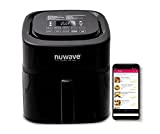 NUWAVE Brio 6-in-1 Air Fryer Oven Combo, 8-Qt X-Large Size, Fit up to 3 LBS. of Fries or 5 LB. Chicken, Non-Stick Air Circulation Riser & Never-Rust Reversible Stainless Steel Rack Included