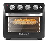 Elite Gourmet EAF9100 Electric 26.5 Quart Air Fryer Oven, 1640 Watts Oil-Less Convection Oven 12' Pizza Extra Large Capacity, Grill, Bake, Roast, Air Fryer, Black