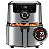 CHEFMAN Air Fryer Healthy Cooking, 4.5 Qt,User Friendly and Dual Control Temperature, Nonstick Stainless Steel, Dishwasher Safe Basket, w/ 60 Minute Timer & Auto Shutoff