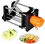 French Fry Cutter for Air Fryer, Reliatronic Stainless Steel Potato Chipper with Extended Handle, 2 Different Size Super Sharp Blades, Perfect for Cutting Potatoes, Carrots, Cucumbers