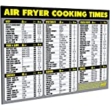 Air Fryer Cheat Sheet Magnet - Extra Large Easy to Read Airfryer Accessory - Magnetic Air Fryer Cooking Times Chart, Kitchen Gadget Reference Guide for 90 Airfry Foods - Air Fryer Accessories (Gray)