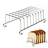 8 Slots Slice Toast Rack Holder, Stainless Steel Toast and Bread Rack​ Breakfast Carry erving Bread Loaf Stand, Rectangle Air Fryer Accessories