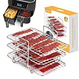 AIEVE Air Fryer Rack for Ninja Dual Air Fryer, 304 Stainless Steel Multi-Layer Dehydrator Rack Toast Rack Air Fryer Accessories Compatible with Ninja DZ201 Air Fryer Ninja Foodi Air Fryer