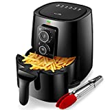 KitCook Air Fryer Oven, 4.2 Quart Healthy Oil-Free Air Fryer, Electric Vegetable Air Fryer Easy Operation with Simple Knob Controls for Frying, Roasting, Grilling, Baking, Tray & Food Tong Included