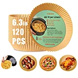 120 PCS Air Fryer Disposable Paper Liner,Avkast 6.3-inch Non-Stick Air Fryer Liners, Oil-proof & Water-proof Round Air Fryer Parchment Paper Liners,Food Grade Parchment for 3-5QT Air Fryer