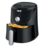 LATURE 4.2 QT Air Fryer Oven Cooker with Temperature and Time Control Dishwasher Non-stick Basket 6 Cook Presets CE Certified Black (Black-Knob)
