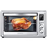 CROWNFUL Air Fryer Toaster Oven, 32 Quart Convection Roaster with Rotisserie & Dehydrator Combo Cooker, Accessories and Recipe Included, ETL Listed (Stainless Steel)