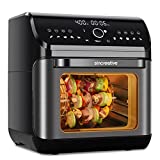 Air Fryer Toaster Oven, 10.6 QT Toaster Oven Air Fryer Combo with Dehydrator & Rotisserie, 10-in-1 XL Large Family Size Air Fryer with LED Touch Screen, 7 ​Accessories, Black