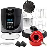 NuWave Duet Pressure Cooker, Air Fryer & Grill Combo Cooker Deluxe with Removable Pressure and Air Fry Lids, 6qt Stainless Steel Pot, 4qt Stainless Steel Air Fryer Basket