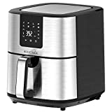 KitCook Air Fryer 5.8QT with 8 Presets, Nonstick Detachable Stainless Steel Basket, Dishwasher Safe, Auto Shut Off, Digital AirFryer Oven Electric Cooker Racks, Skewers for Roasting/Baking/Grilling