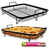 Crisping Basket,13.4”*11”*3.3' Air Fry Crisper Basket Non-Stick Air Fryer Replacement Part Stainless Crisper Oven Tray for French Fry/Frozen Food