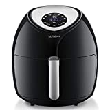 Ultrean Air Fryer 6 Quart , Large Family Size Electric Hot Air Fryer XL Oven Oilless Cooker with 7 Presets, LCD Digital Touch Screen and Nonstick Detachable Basket,UL Certified,1700W (Black)