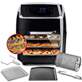 Aria 10 Qt. Touchscreen Air Fryer Oven with Premium Accessory Set and Recipe Book, Black
