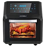 ASHOMELI Large Air Fryer Oven,9 Accessories&100+ Recipes,13 QT,1700W,Upgrade 3.0 Convection Toaster Oven Combo with Rotisserie ,9 Cooking Preset 3D Stereo Baking Oven Oilless,ETL Certified