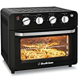 Beelicious Air Fryer Toaster Oven Combo, 19QT Large Air Fryer Oven, 6 Slices Convection Oven Countertop Bake 12' Pizza, Include 4 Accessories & Cookbook, Matte Black, ETL Certified