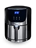 LOUISE STURHLING Stainless Steel Natural Ceramic Coated 5.8Qt Air Fryer XL Hot Oven Cooker. BPA-FREE, PFOS & PFOA-FREE, Lead & Cadmium Free, 8-in-1 Programmed Touchscreen Settings, plus FREE COOKBOOK