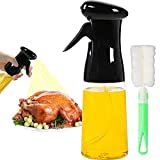 Oil Sprayer Mister Olive Oil Spritzer for Air Fryer 210ml/7oz Cooking Spray Dispenser Bottle Kitchen Gadgets for BBQ Frying Salad Roasting (Black)