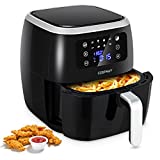 COSTWAY Air Fryer, 6.5-QT Electric Hot Air Oven Oilless Cooker with Digital Touch Screen, 8 Presets, Beep-Reminder, Non-Sticking Frying Tank, 1700W, Black