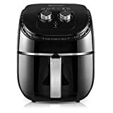 COSTWAY Air Fryer 3.5Qt 1300W Electric Hot Oil-Less Oven Cooker, UL Certified, Dishwasher Safe, with Smart Time&Temperature Control, Non Stick Fry Basket, Auto Shut Off (Black)