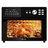 OIMIS Air Fryer Toaster Oven Combo,32QT Smart Toaster Oven Countertop,21 in 1 XL Air Fryer With Rotisserie,DUAL COOK Functions,Patented Dual Air System,7 Accessories,cETL Certified,Manufacturer,Black